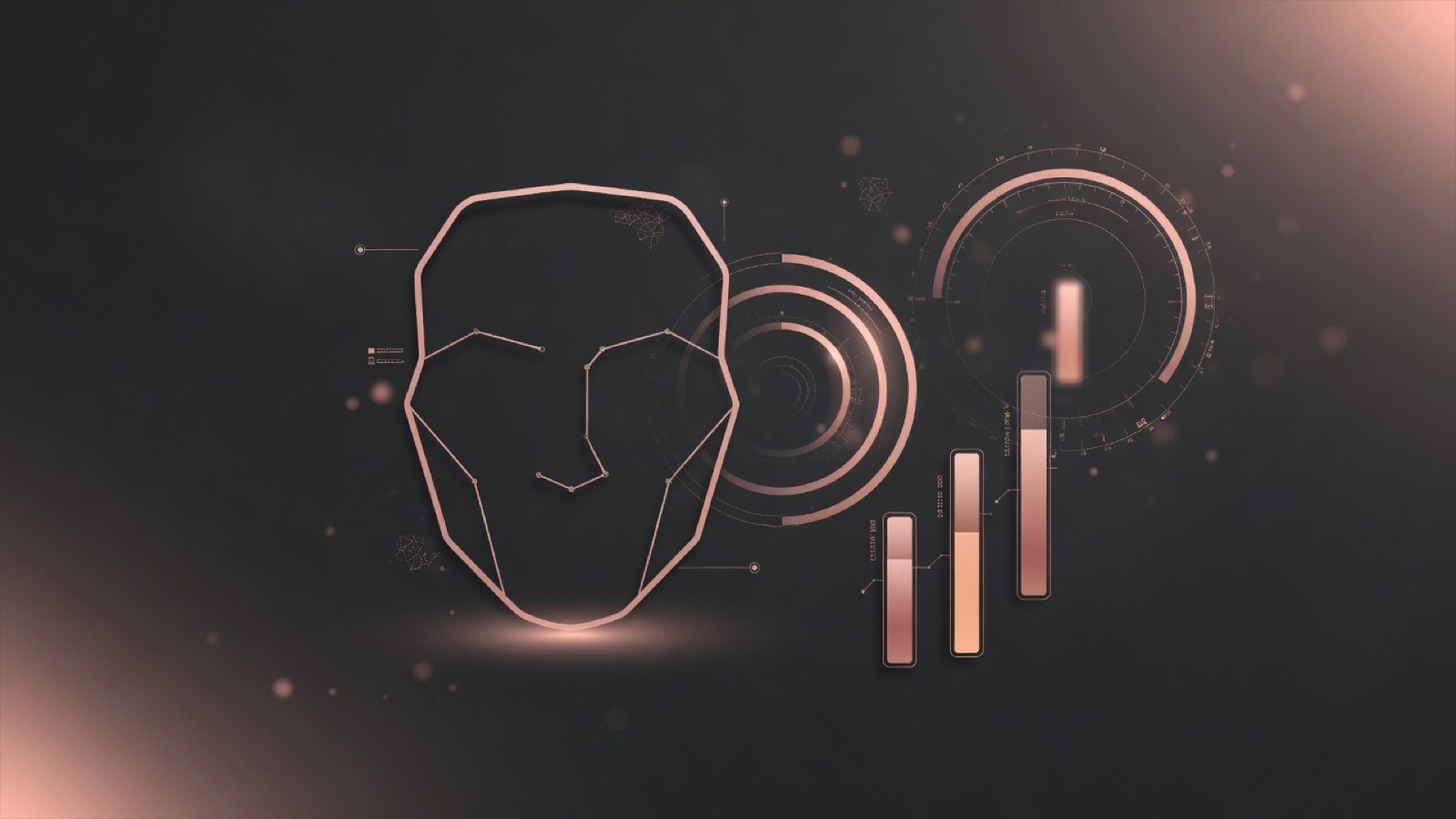 Abstract face analysis glow